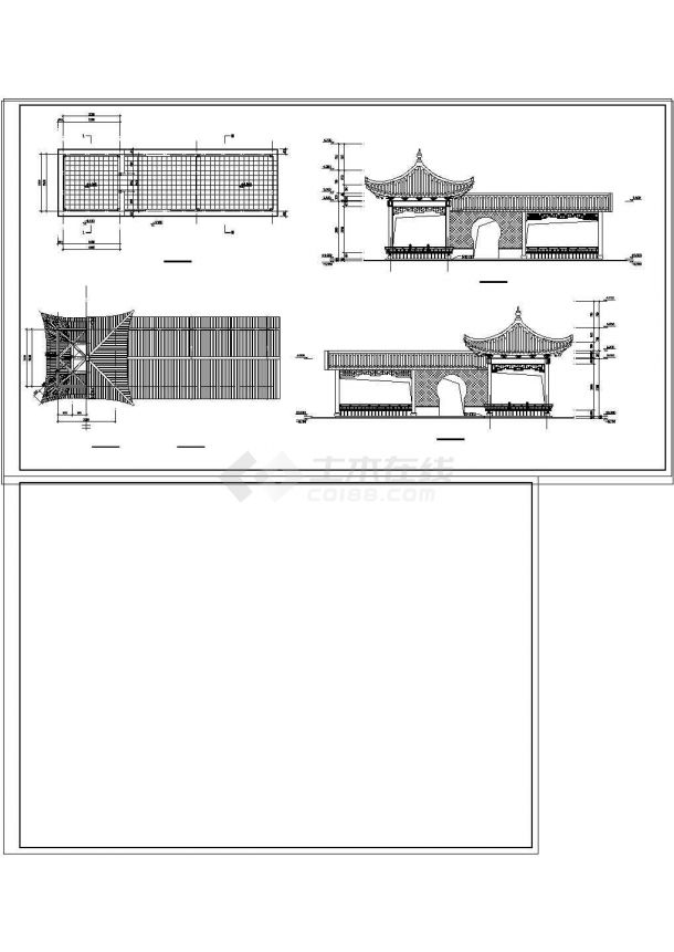全木结构仿古亭cad建筑施工图（高度4.7米）-图二