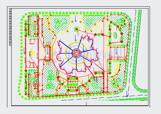 小区绿地景观照明平面布线设计方案CAD图纸-图一