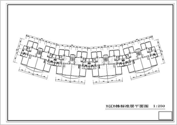 南通市崇川区某弧形住宅楼施工设计CAD图-图二