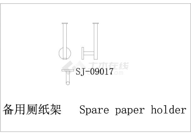 某备用厕纸架CAD构造完整施工图纸-图一