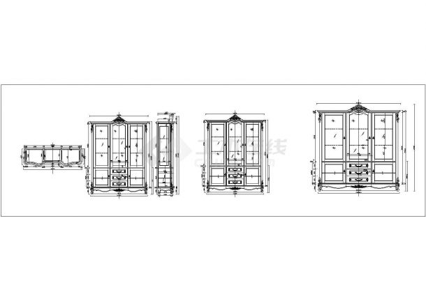 一套30款实木酒柜CAD装修设计图-图二