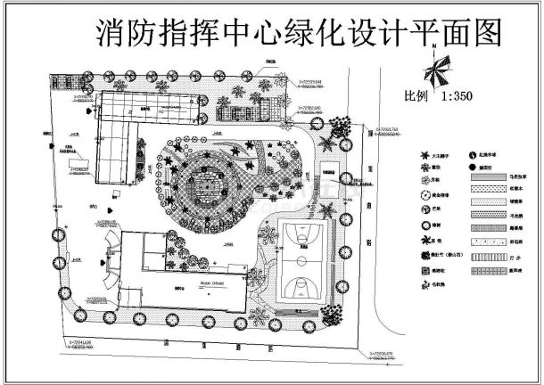 公园广场绿化CAD图纸-消防绿化设计-图一