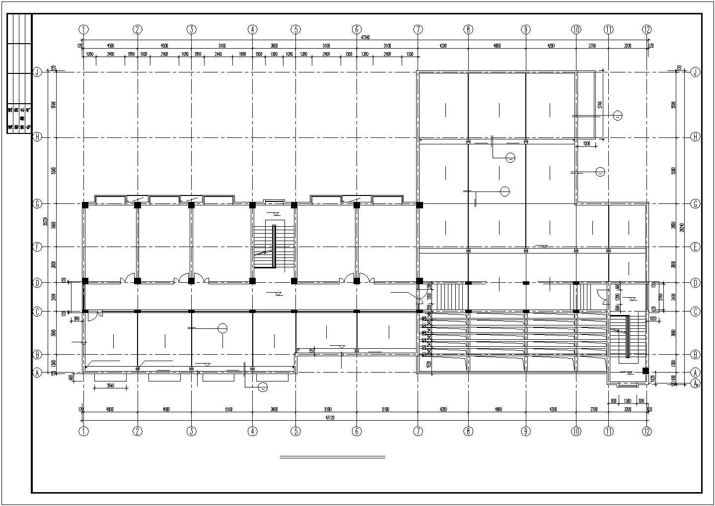 3900平米3+1层框架结构休闲会所平立剖面设计CAD图纸