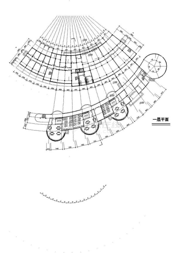 1万平米左右3+11层两栋框架结构商业综合楼平剖面设计CAD图纸-图二