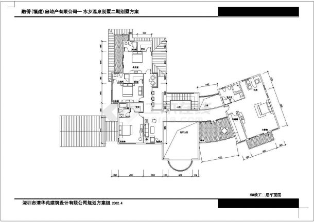 某地二层别墅建筑设计CAD施工图纸-图二