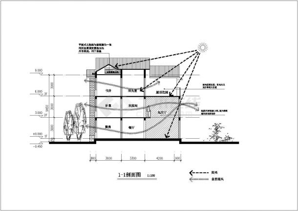 成都市星耀小区290平米三层砖混结构高档的单体别墅建筑设计CAD图纸-图二