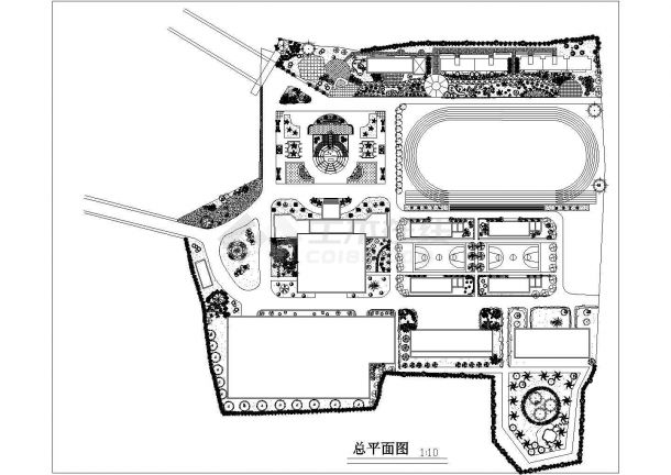 公园广场绿化CAD图纸-中心广场详图.-图二