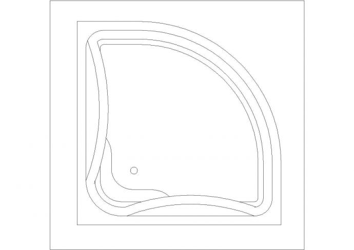 某浴缸设计平面详细CAD图纸_图1