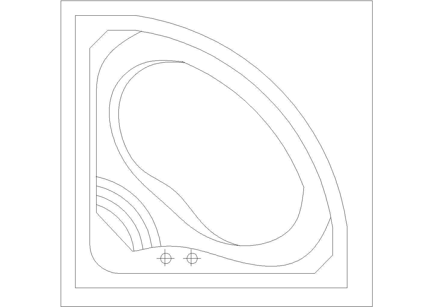 某浴缸CAD平面详细设计图纸