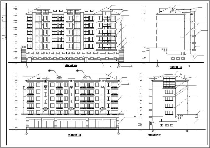 北京市绿苑翠庭小区6层砖混结构住宅楼建筑设计CAD图纸_图1