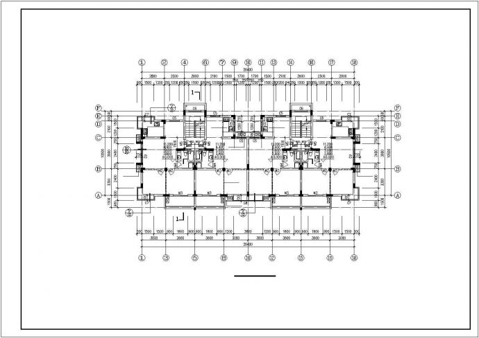 2600平米6层砖混结构住宅楼平立剖面设计CAD图纸（含架空层）_图1