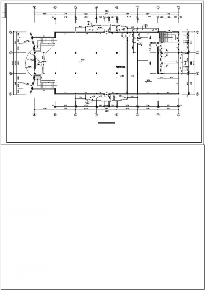 某地区食堂建筑设计施工全套cad图纸_图1
