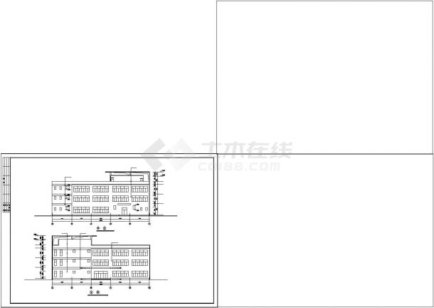 某地食堂建筑cad施工设计图纸-图一