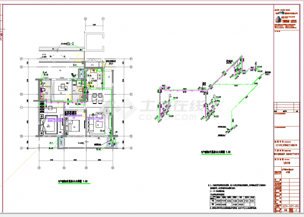 某地大型动迁住宅给排水施工图CAD图纸-图二