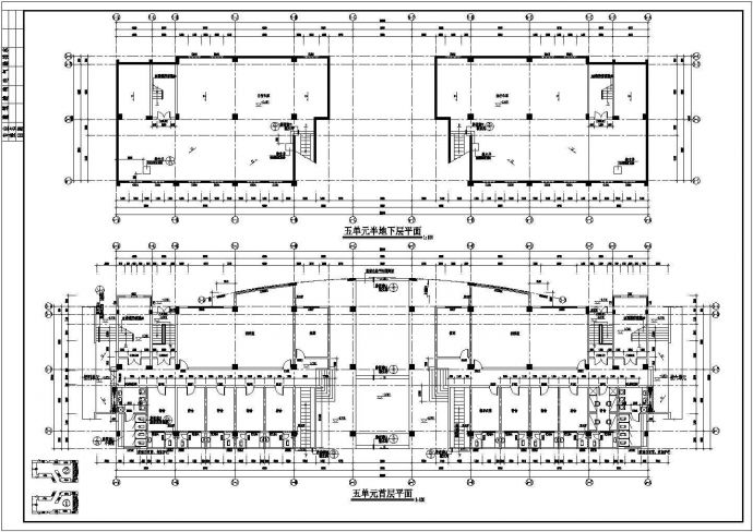 某学校多层框架结构学生宿舍楼设计cad建筑平面施工图_图1