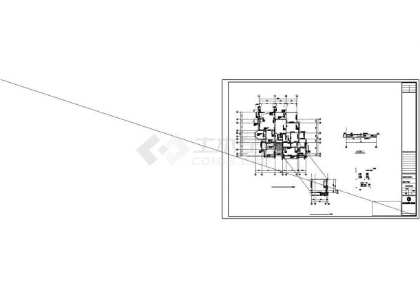 二层别墅cad建筑结构水电全套设计施工图-图一