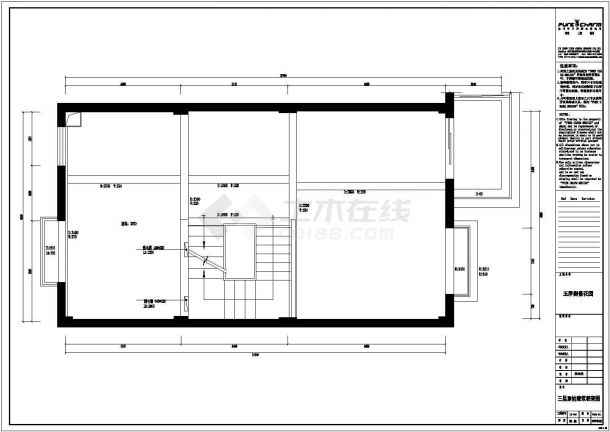 小区三层设计施工图CAD图纸-图一