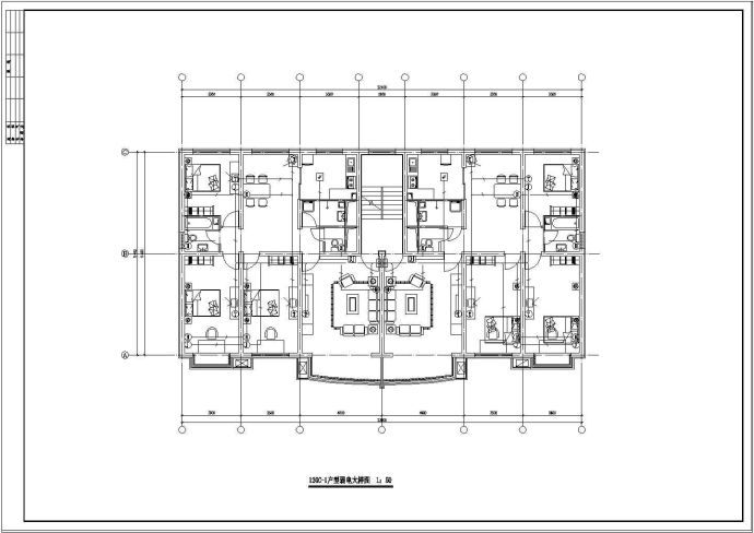联排二层别墅建筑cad设计施工图附效果图_图1