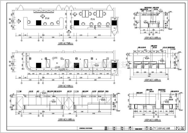 某五层护士站CAD全套完整设计平立面-图一