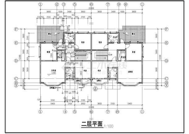 常德市德山旅游度区乡村别墅楼建筑设计施工cad图-图二