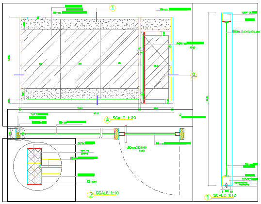 某玻璃门及隔断CAD全套设计完整节点图_图1