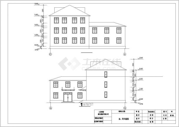 某钢构办公楼建筑及结构设计施工CAD图纸-图二
