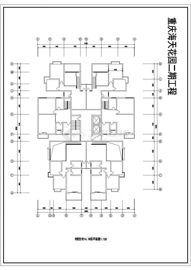某经济中心商圈高层小区全套规划方案设计施工CAD图纸-图一