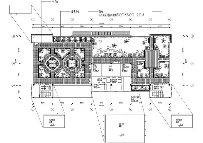 某办公楼建筑屋顶花园景观设计施工CAD图纸_图1