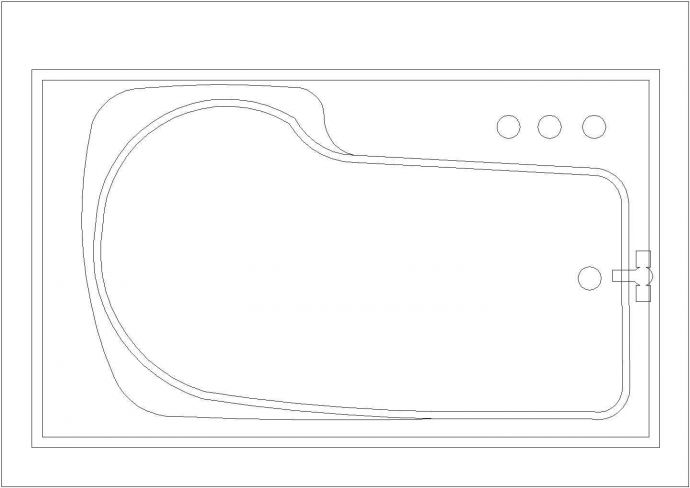 某浴缸CAD平立面节点设计图纸_图1