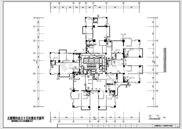 -1+32层蝶型住宅楼给排水施工图（含设计说明，3个CAD）-图一