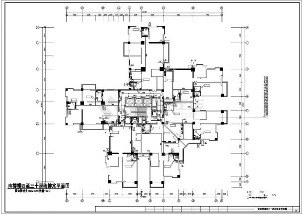 -1+32层蝶型住宅楼给排水施工图（含设计说明，3个CAD）-图二