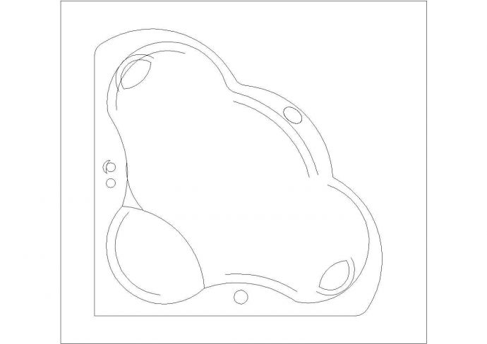 某浴缸CAD节点构造平面图纸_图1