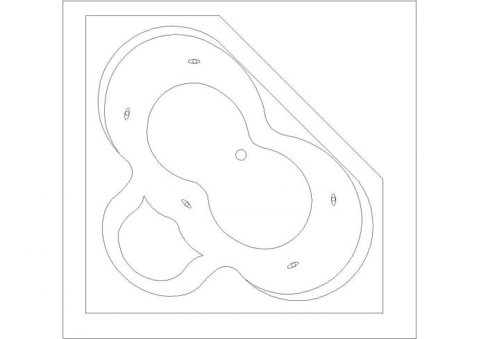 某浴缸CAD全套平面施工设计图纸_图1