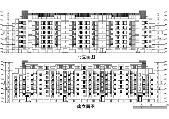 4500平米左右7层框架住宅楼平立剖面设计CAD图纸（1层6户）_图1