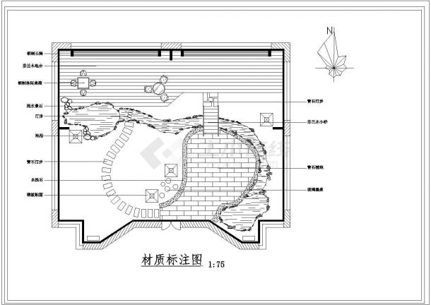 某高层商住楼屋顶花园景观设计施工CAD图纸-图一