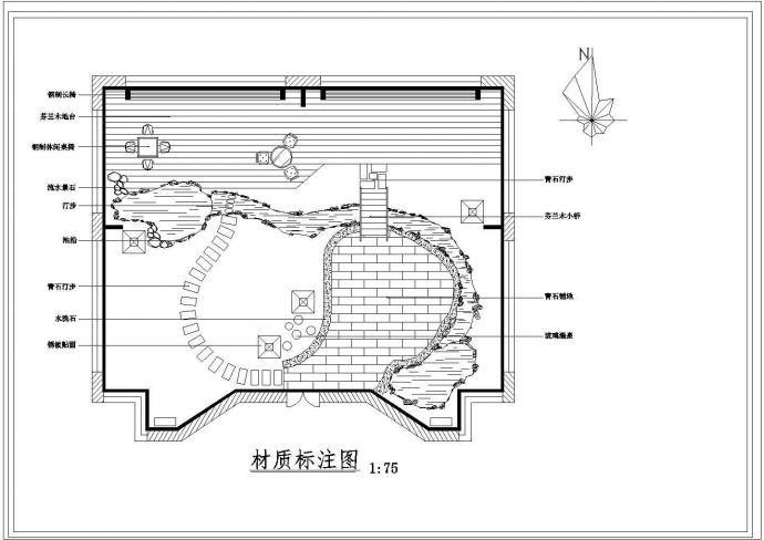 某高层商住楼屋顶花园景观设计施工CAD图纸_图1