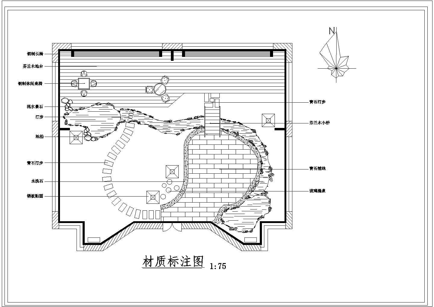 某高层商住楼屋顶花园景观设计施工CAD图纸