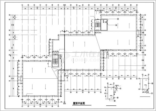 北京某高校6500平米6层框混结构学生宿舍楼建筑设计CAD图纸-图二