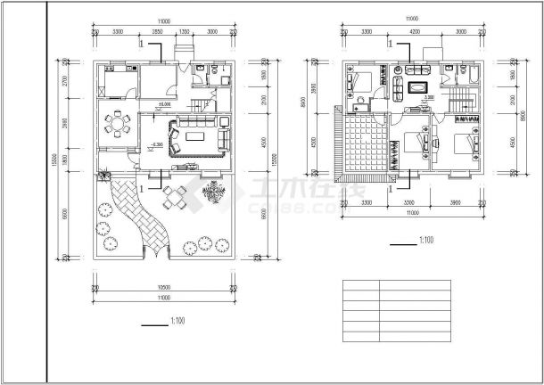 农村住宅建筑设计CAD施工图-图二