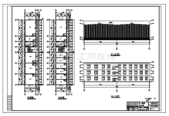 某三层钢结构跨门式刚架厂房施工cad图(含计算书，毕业设计，结构图)-图一