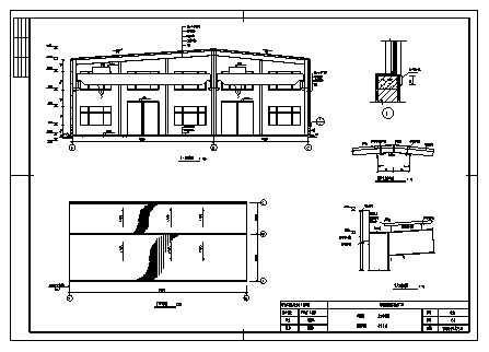 某单层两跨门式刚架结构包装物主厂房施工cad图(含计算书，毕业设计，结构图)-图一