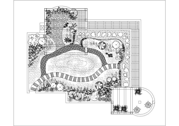 某住宅楼屋顶花园设计cad平面施工图纸_图1