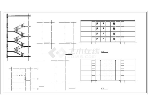 某县高中教学楼建筑施工图-图一