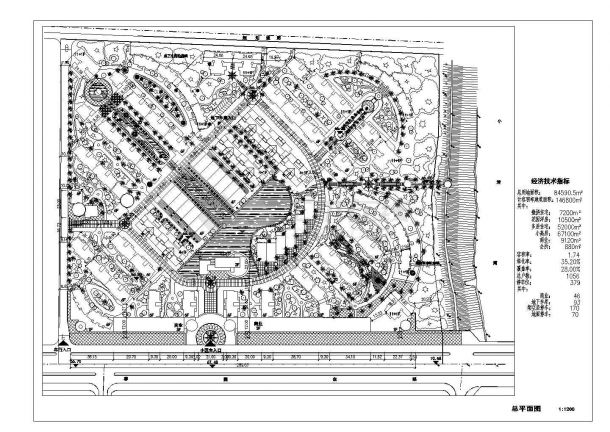 某民居小区建筑景观总规划方案设计施工CAD图纸-图一