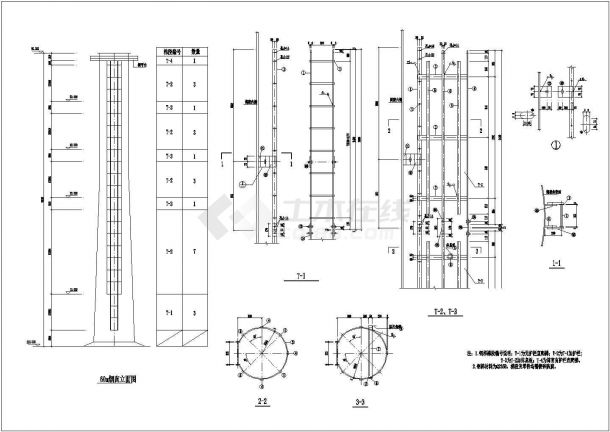 泰州60米高钢烟囱建筑底商私人住宅楼设计CAD详细建筑施工图-图二