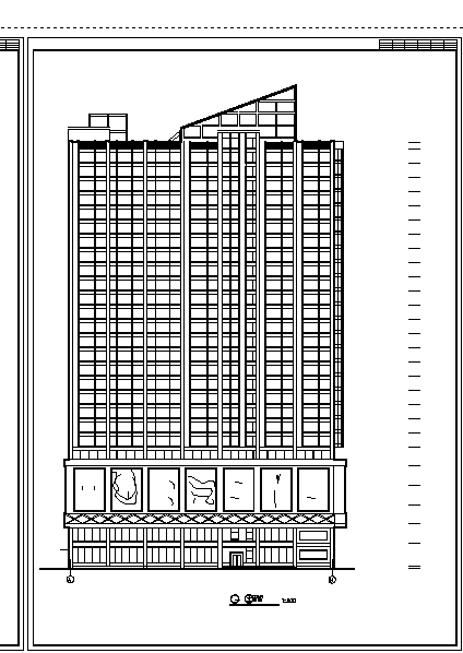2套高层综合商业建筑设计施工cad图纸-图二