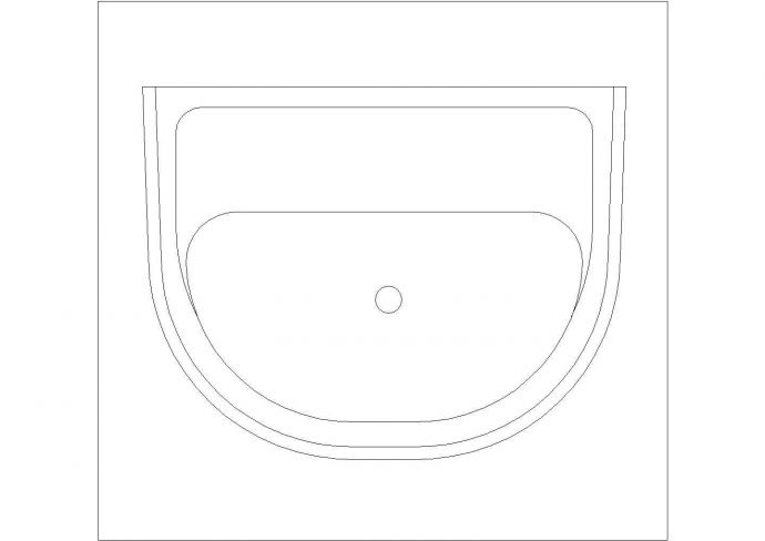某洗手台CAD详细构造施工图纸平面图_图1