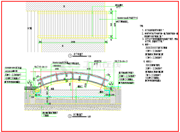 某木桥CAD节点平面构造图纸-图一