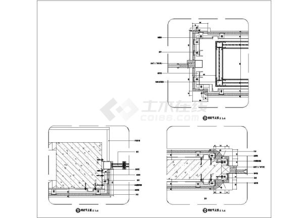  Node drawing of CAD plane structure design of a stone and door pocket - Figure 1