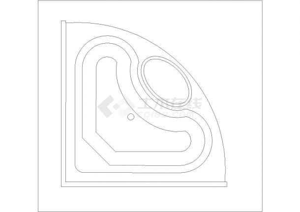 某浴缸CAD节点平立剖施工设计图-图一